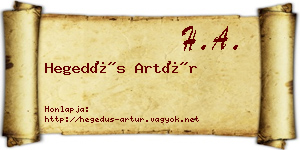 Hegedűs Artúr névjegykártya